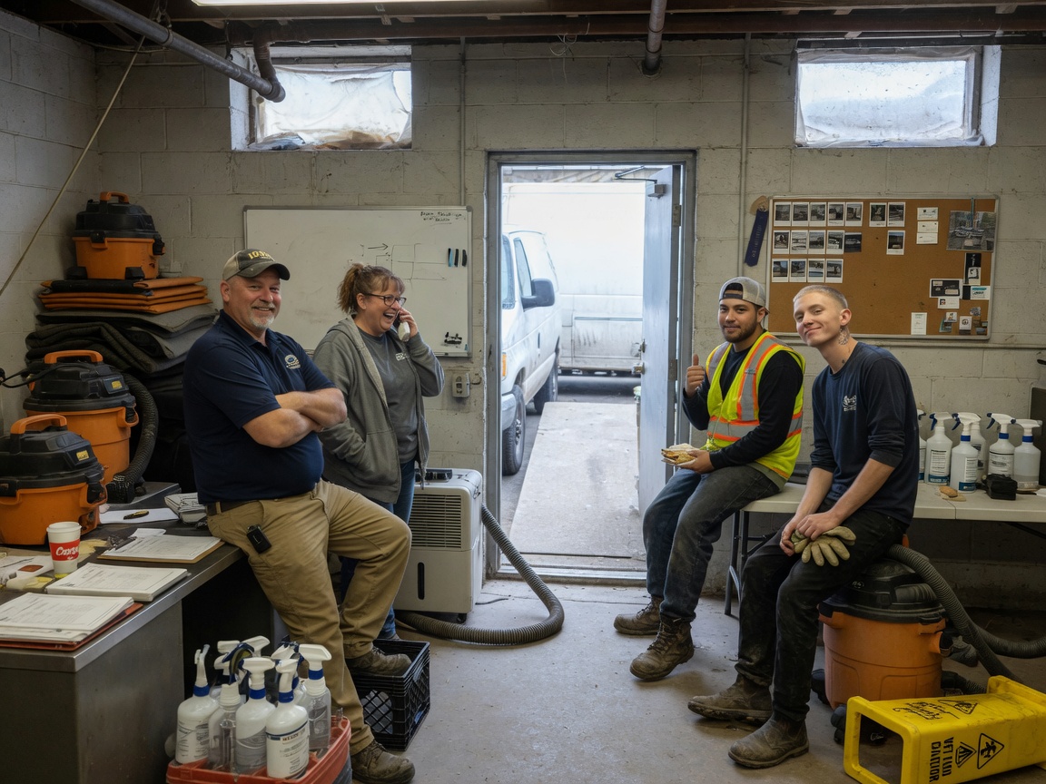 The Basement Response Iowa  team at work in Ogden, IA